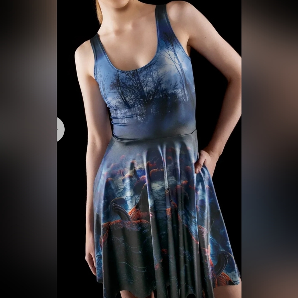 Blackmilk POISONED PUMPKINS SCOOP SKATER DRESS